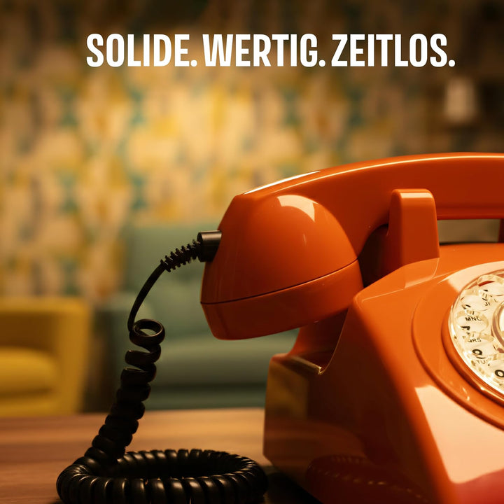 Opis Technology 60s Cable Retro Telefon mit Wählscheibe – Klassisches Festnetztelefon, mechanische M