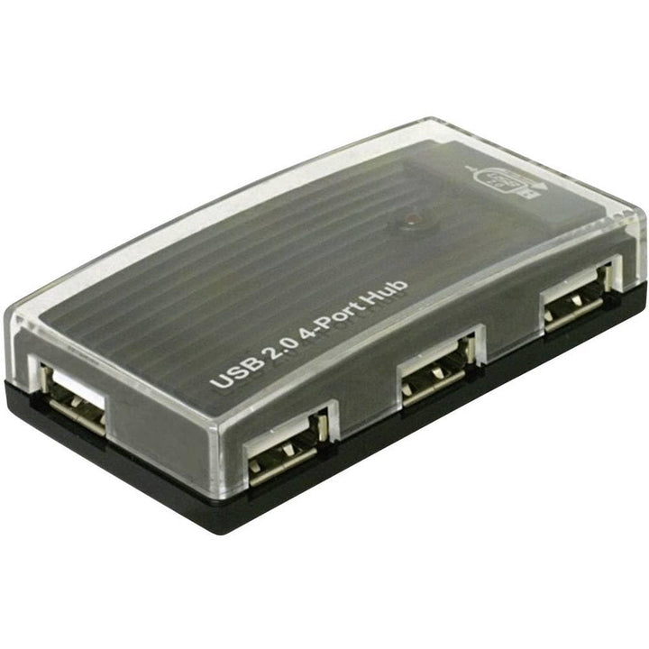 Delock USB 2.0 Externer Hub 4 Port, 61393, Schwarz