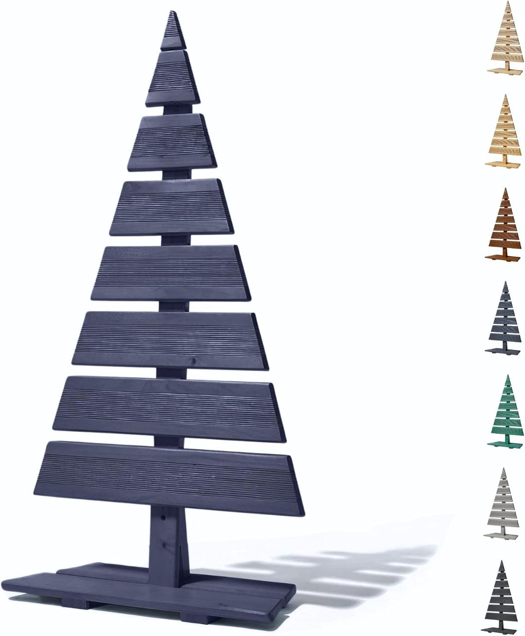 Floranica Weihnachtsdeko Weihnachtsbaum Lärchenholz Höhe 92 cm Fussbreite 45 cm Anthrazit Holzweihna
