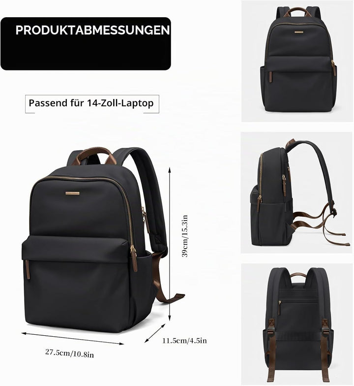 Laptop Rucksack Damen Rucksack mit Laptopfach Anti-Diebstahl Rucksack Damen Klein für 14 Zoll Laptop
