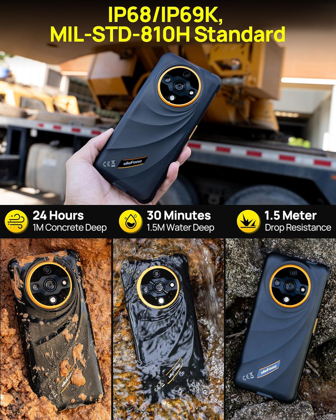 Ulefone Armor X31 Pro 5G Outdoor Mobile Phone 2025, 16GB + 256GB/SD-2TB 64MP + 25MP Night Vision 6.5