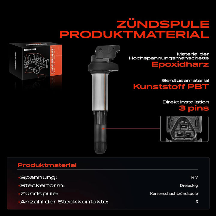 Frankberg 1x Zündspule Zündmodul Kompatibel mit 116i-135i 220i 316i-335i M3 520i-550i 630i-650i 735i