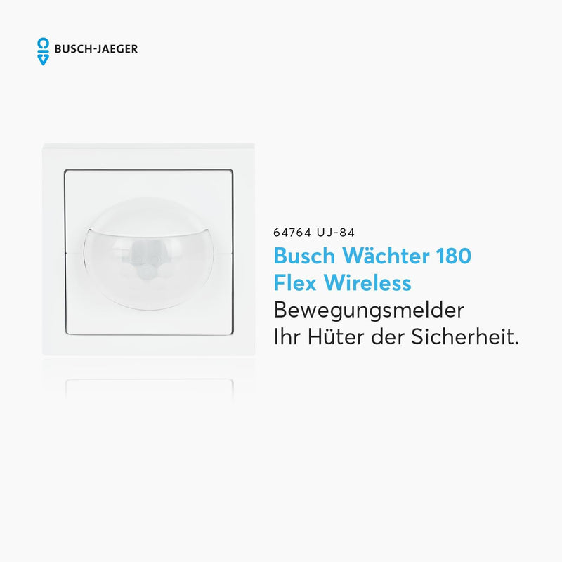 Busch-Jaeger 64764 UJ-84 Busch-Wächter 180 Flex, Komfort Multilinse, Studioweiss (2CKA006800A3024)