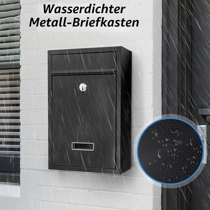 Wandbriefkasten, Briefkasten für aussen, wasserdichter Wandpostkasten für Briefe Stilvolle sichere P