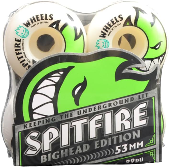 Spitfire Bighead Wheels White/Green 53mm Weiss 53mm, Weiss 53mm