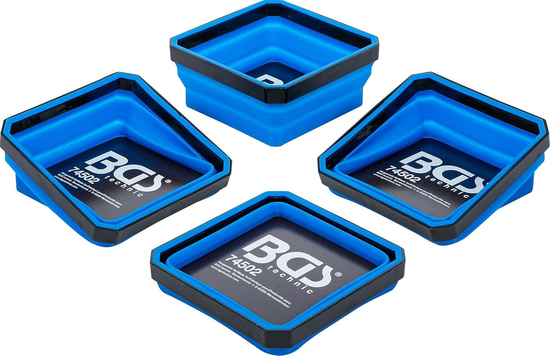 BGS 74502 | Magnet-Haftschalen-Satz | Silikon | faltbar | 115 x 115 x 50 mm | 4-tlg.