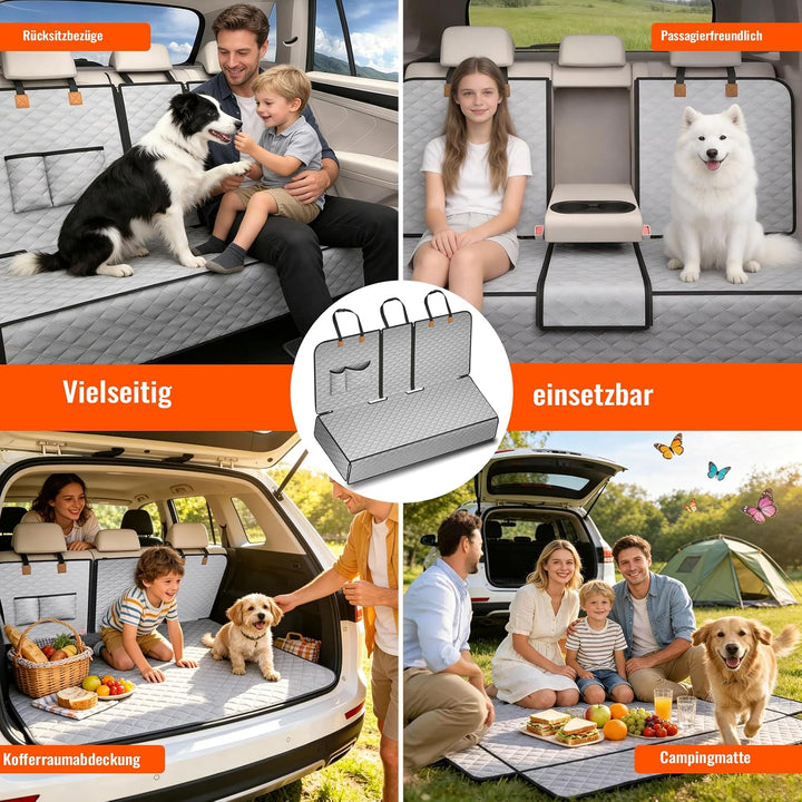 Hundedecke Auto Rückbank, rutschfeste wasserdichte Autoschondecke Hund Rücksitz, Hundeschutz Auto Rü