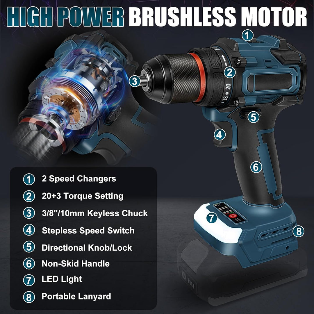 Akku Bohrschrauber für Bosch Professional 18V System GBA/GBA ProCORE AMPShare Batterie (Ohne Akku),