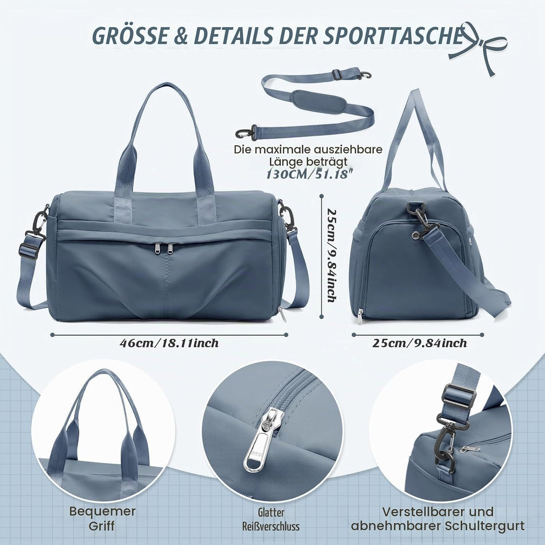 HYC00 Sport Duffel Bag Damen Sporttasche mit Schuhfach Reisetasche Damen Herren Weekender Overnight
