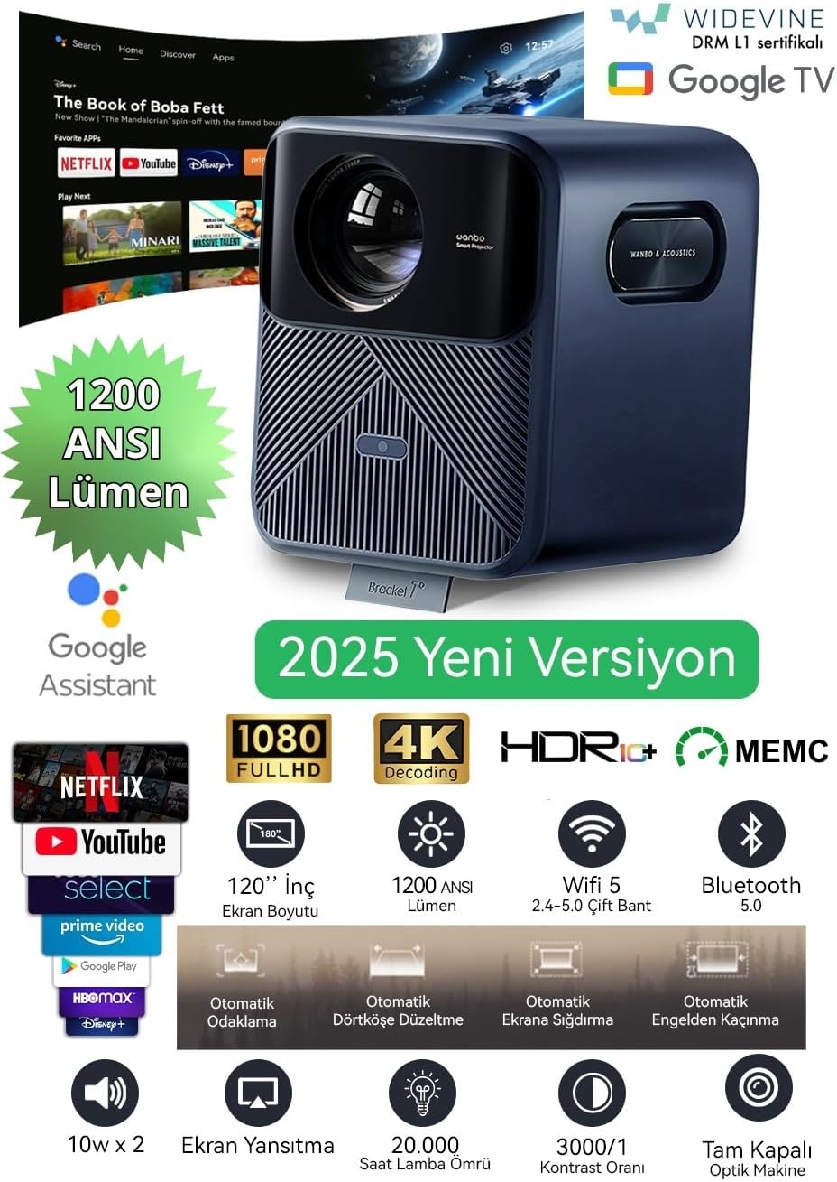 Wanbo Mozart 1 Pro Full HD 1920 x 1080 Pixel 900LM Beamer