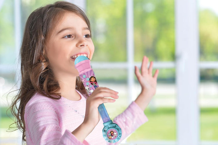 Lexibook, Gabby’s Dollhouse, Leuchtendes Mikrofon für Kinder, Musikalisches Spielzeug, Eingebauter L