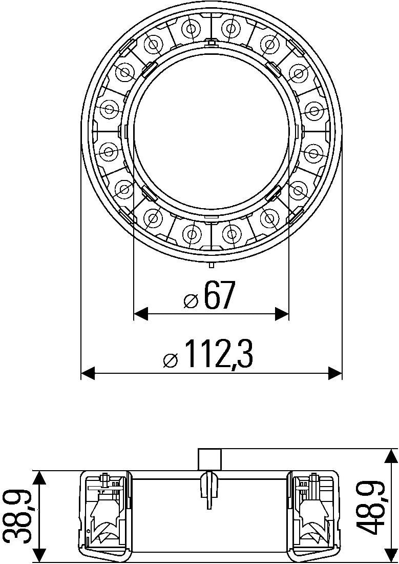 HELLA - Heckleuchte - LED - 12V - Anbau/Schraubanschluss - Lichtscheibenfarbe: rot - Kabel: 250mm -