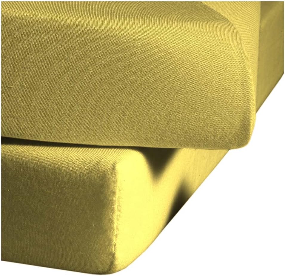 fleuresse Comfort Spannbettlaken, Jersey, gelb, 200 x 200 Gelb 200 x 200, Gelb 200 x 200