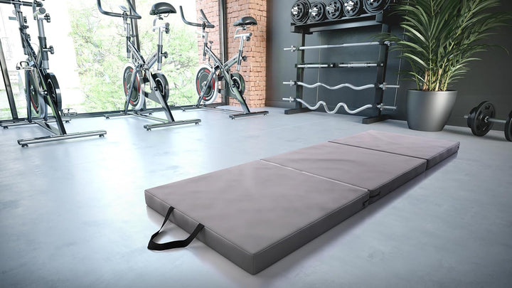 Sportmatte 195 x 80 x 6 cm | Weichbodenmatte klappbar, Gymnastikmatte tragbar, Yogamatte wasserabwei