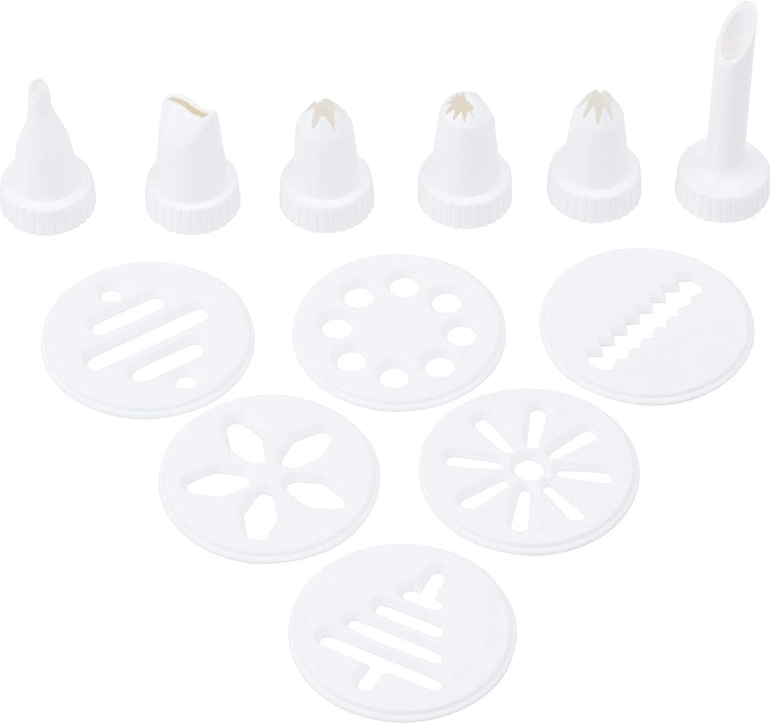 Westmark Gebäckpresse/Dekorierspritze, mit 6 Formscheiben und 6 Formtüllen, Füllmenge: 225 ml, Kunst