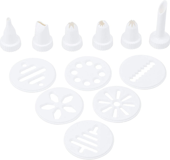 Westmark Gebäckpresse/Dekorierspritze, mit 6 Formscheiben und 6 Formtüllen, Füllmenge: 225 ml, Kunst