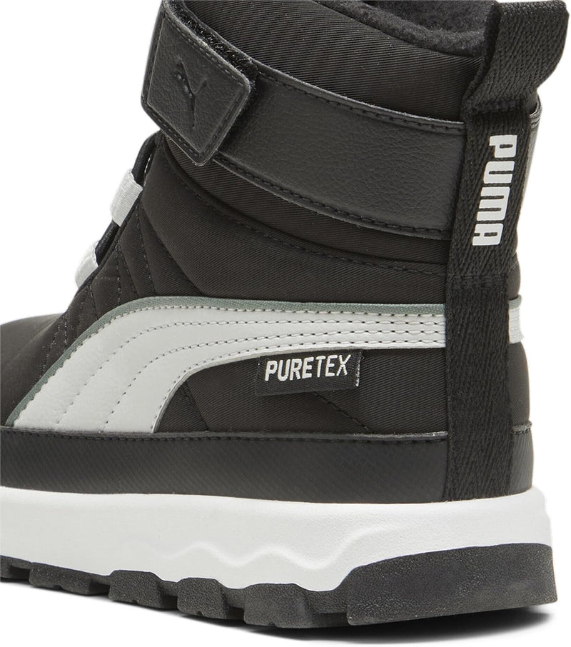 PUMA Unisex Kinder Evolve Boot Puretex Ac+ps Sneaker 28 EU Puma Black Ash Gray Puma White, 28 EU Pum