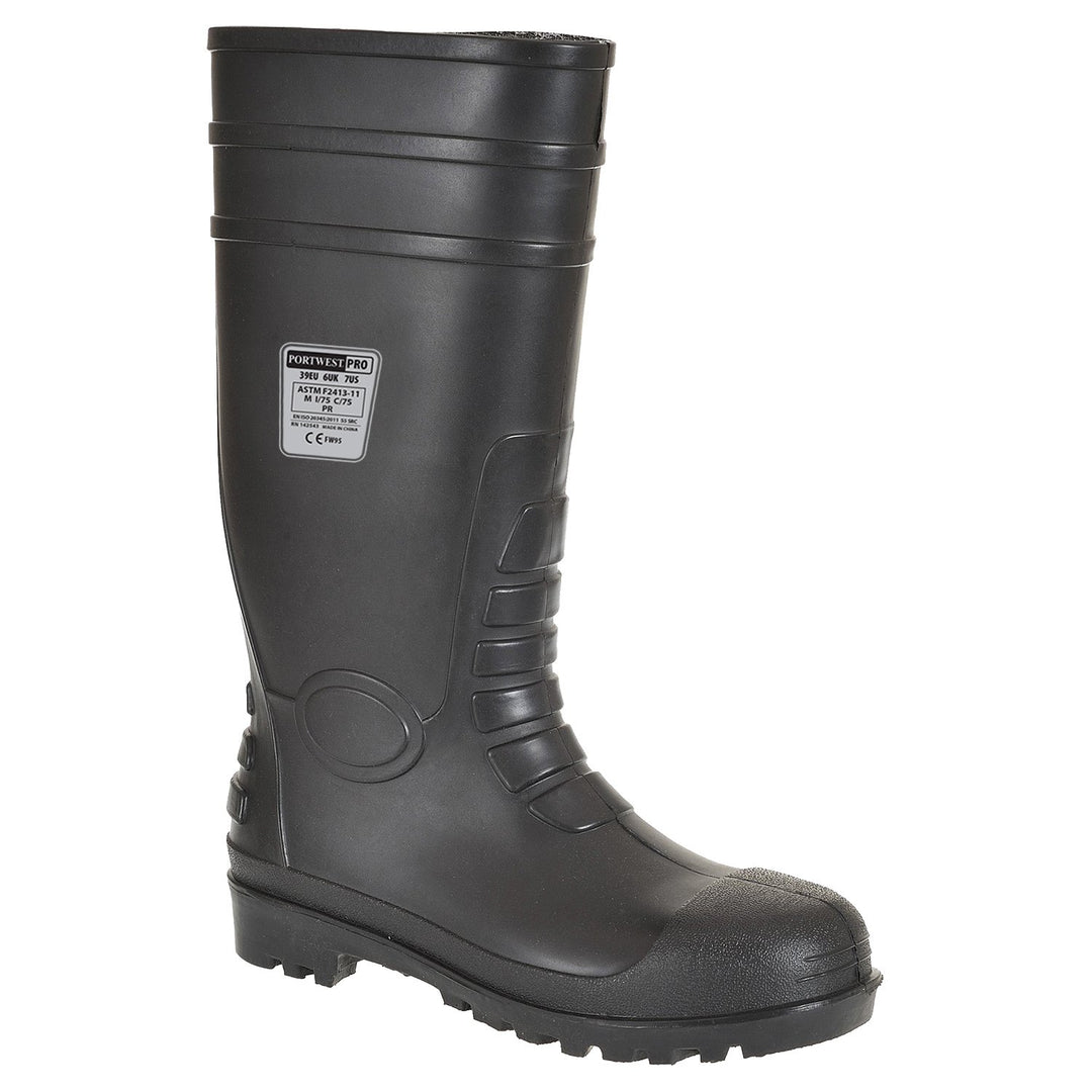 Portwest Total-Sicherheitsgummistiefel S5, Grösse: 47, Farbe: Schwarz, FW95BKR47 46 EU Schwarz, 46 E