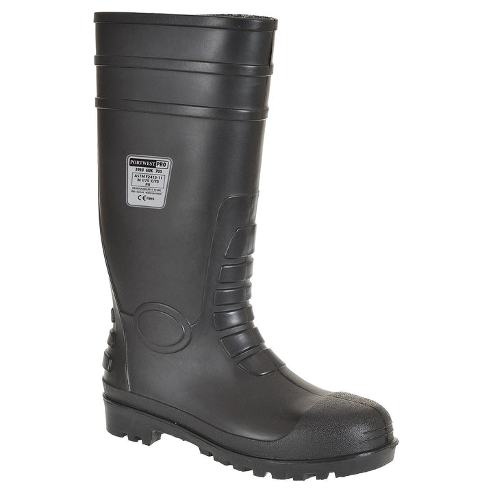 Portwest Total-Sicherheitsgummistiefel S5, Grösse: 39, Farbe: Schwarz, FW95BKR39 39.5 EU Schwarz, 39