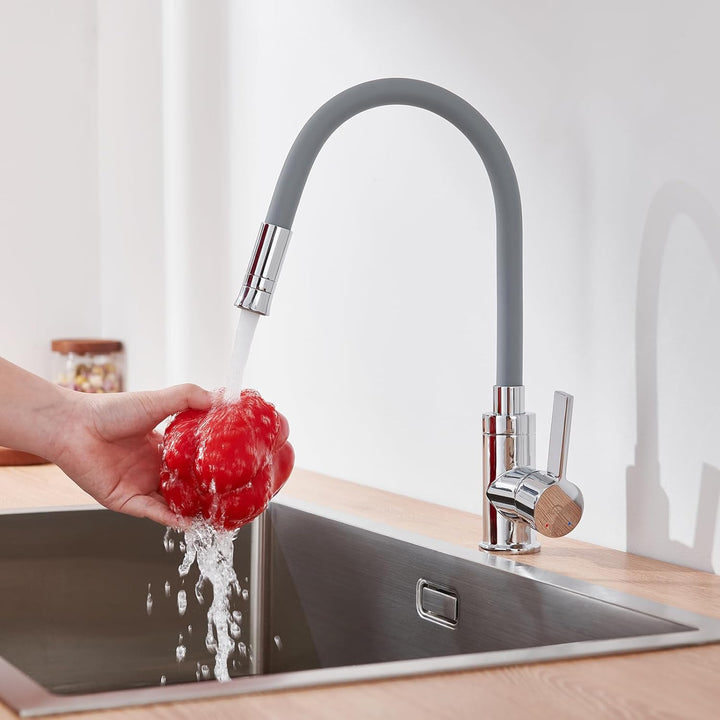 Auralum Flexibler Wasserhahn Küche, Küchenarmatur mit Zwei Wasserstrahlarten, Hochdruck Spültischarm