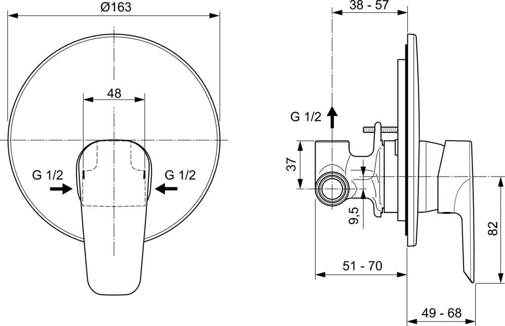 Ideal Standard a6548aa Unterputz für Dusche Ceramix New