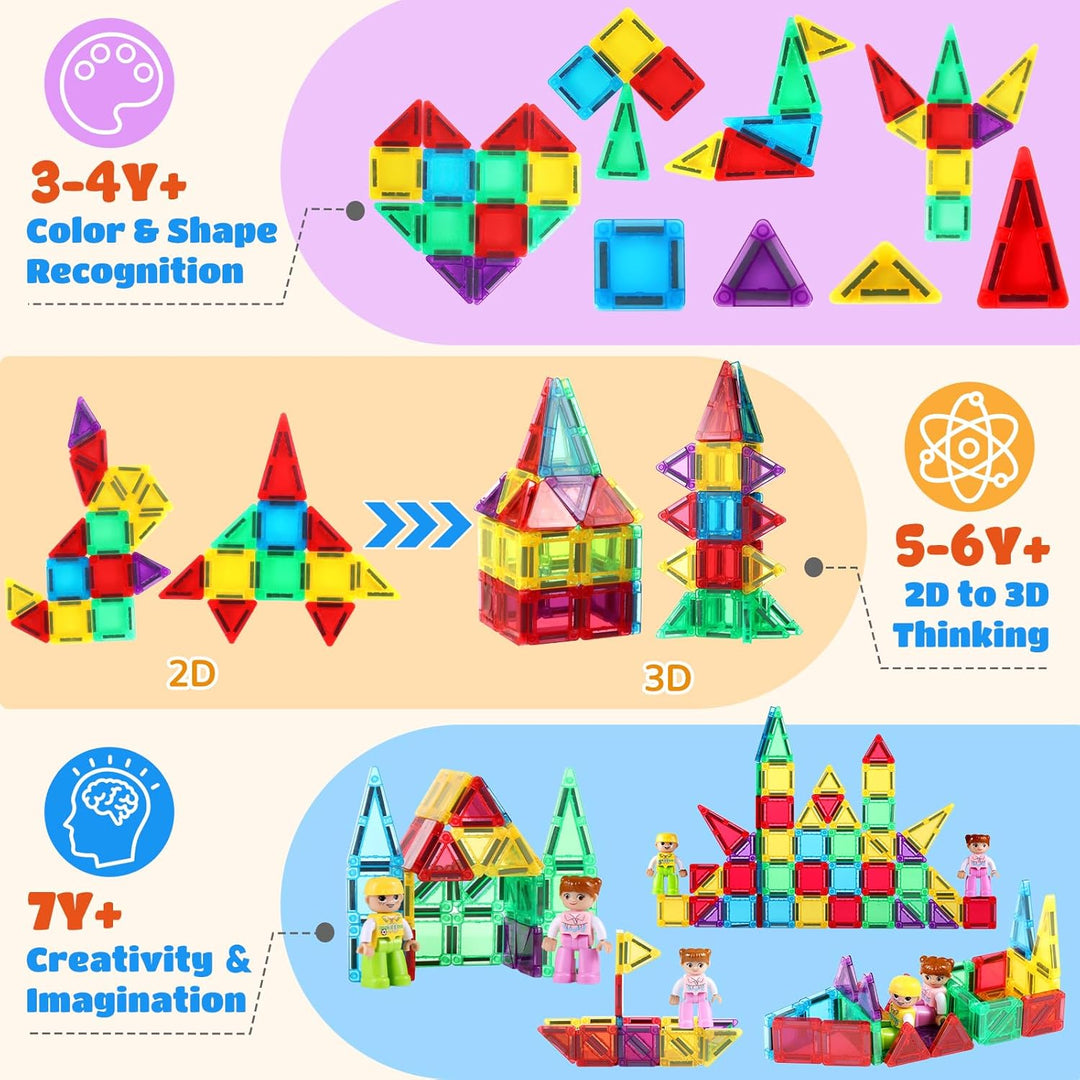 GAGAKU Mini Magnetische Bausteine 50 Teiles Magnetische Fliesen Kinderspielzeug Magnetische Kacheln