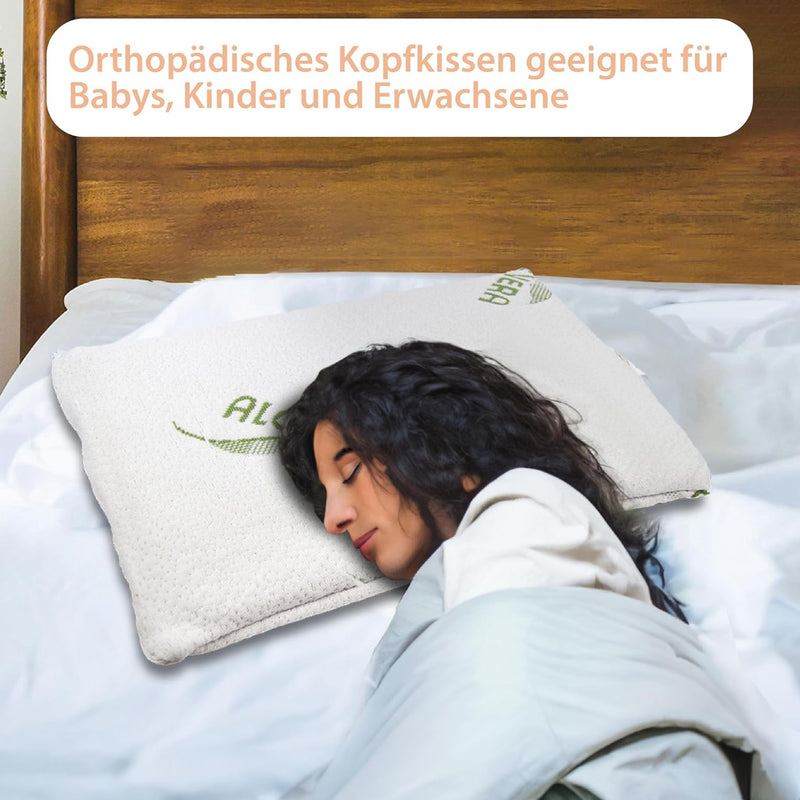 MaxxGoods Orthopädisches Nackenstützkissen aus Visco-Gelschaum | für gesunden Schlaf & Halswirbelsäu