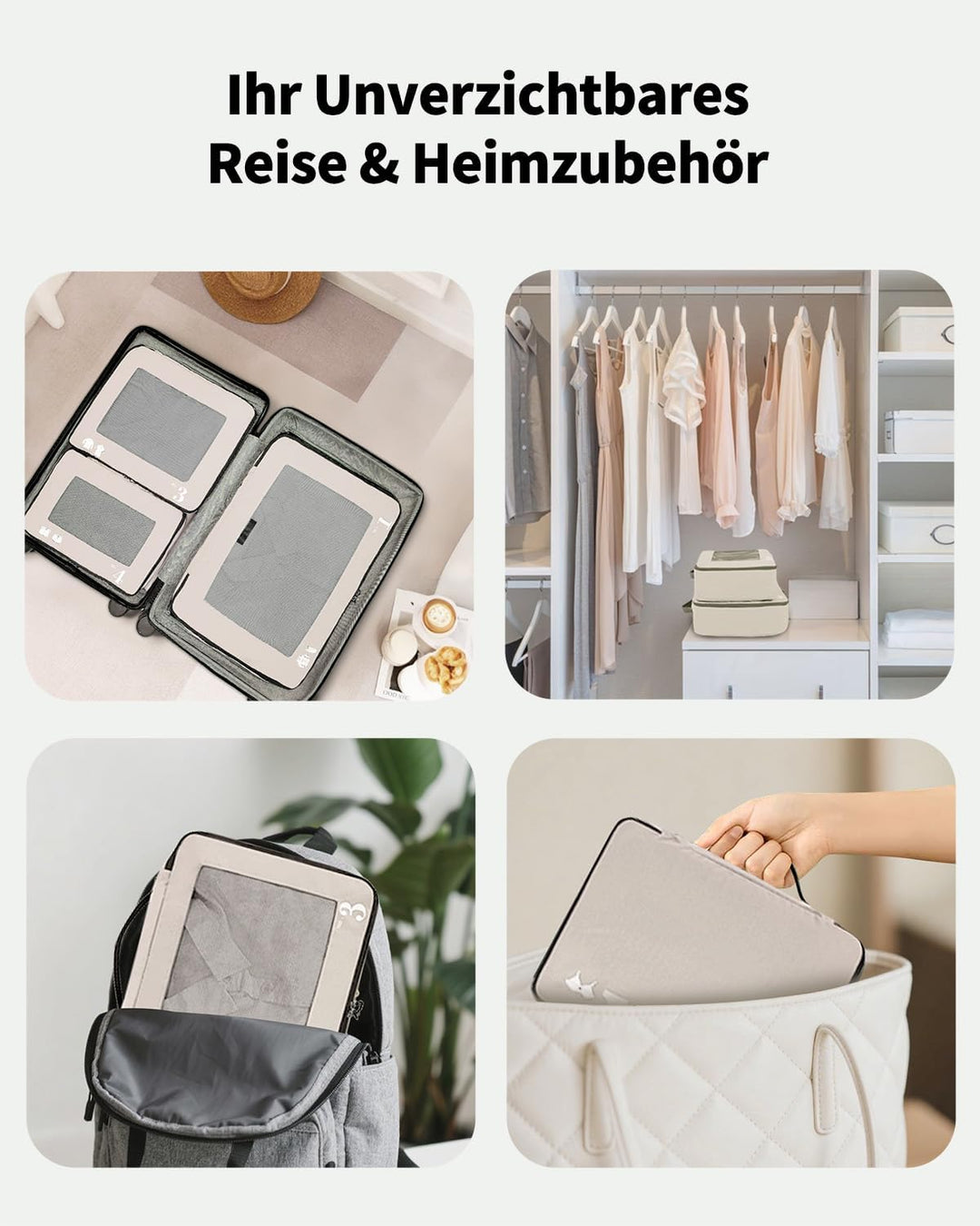 ECOHUB 7 Teilig Koffer Organizer Set, Packing Cubes mit Reissverschluss, Recyceltes PET Packwürfel S