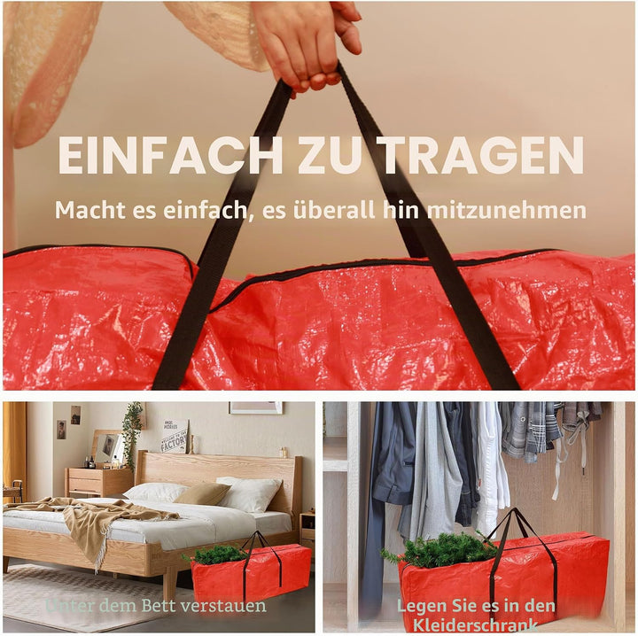 Funshot 3 Stück Weihnachtsbaum Aufbewahrungsbeutel mit 2 Weihnachtsdekoration Taschen grosse grüne W
