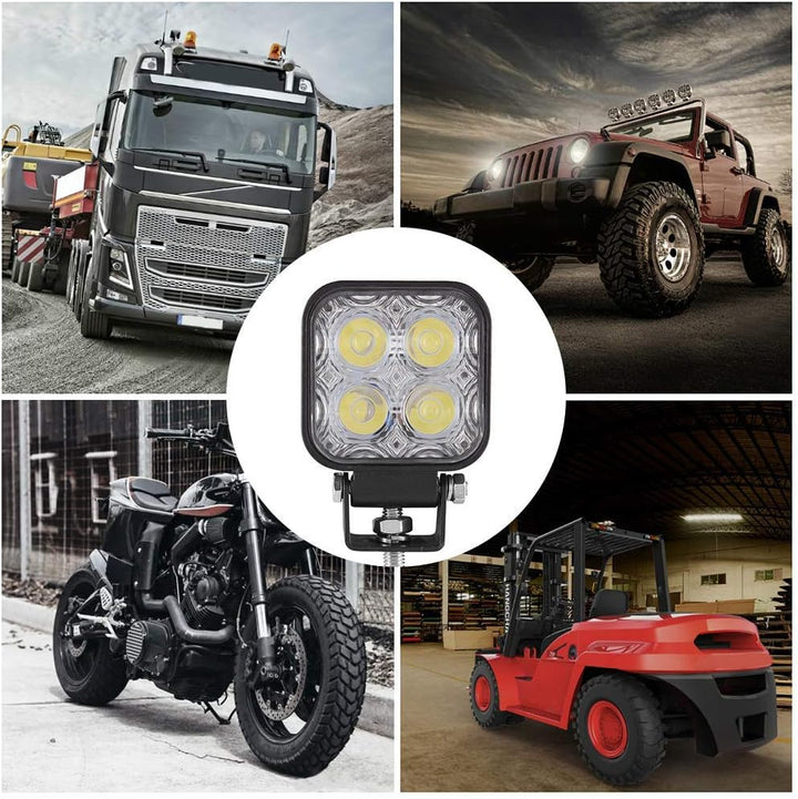 Viugreum 2 pack Led Arbeitsscheinwerfer 12V - 24V, 12W Led Zusatzscheinwerfer, Kaltweiss, IP67 Wasse