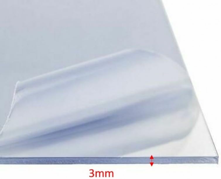 Ezooza Kompakte Platte aus Polycarbonat, 3 mm, transparent, 1000 x 1000 mm, gegen UV-Strahlen