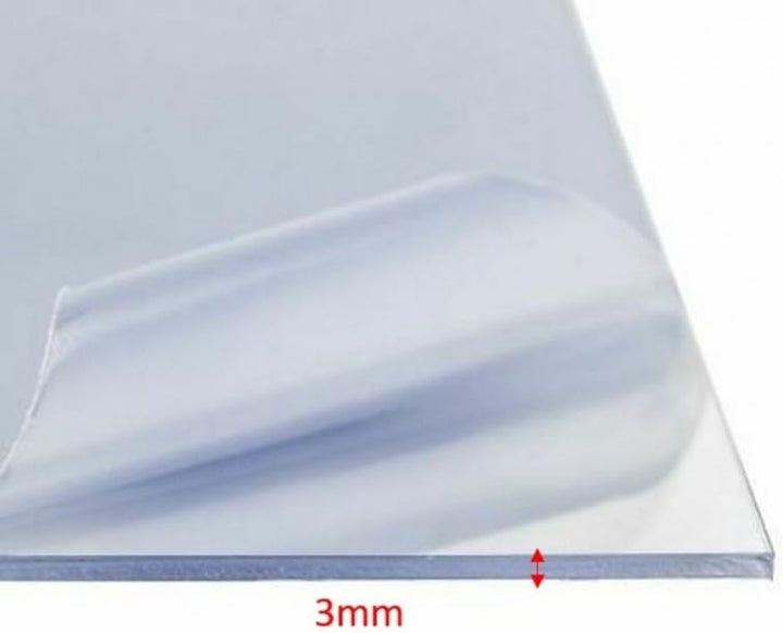 Ezooza Kompakte Platte aus Polycarbonat, 3 mm, transparent, 1000 x 1000 mm, gegen UV-Strahlen