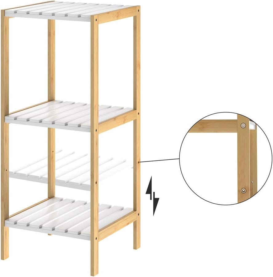 Casaria® Badezimmer Regal Bambus Holz 3 Ablagen Belastbarkeit 30kg Küche Wohnzimmer Bad Diele Bücher