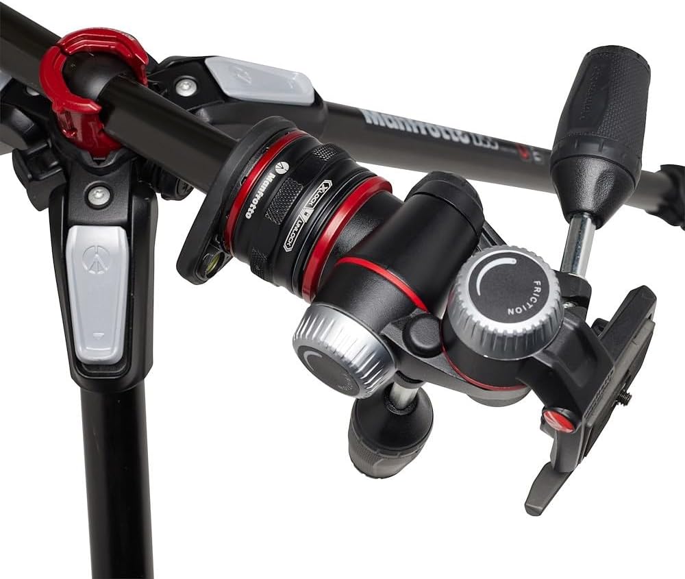 Manfrotto 3-Segment Stativ Kit mit 3-Wege-Neiger aus Aluminium, Fotostativ mit Move Quick Release Sy