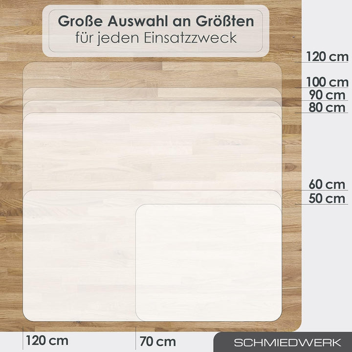 SCHMIEDWERK Bodenschutzmatte für Fitness und Sportgeräte - rutschfeste Unterlage für Crosstrainer, H