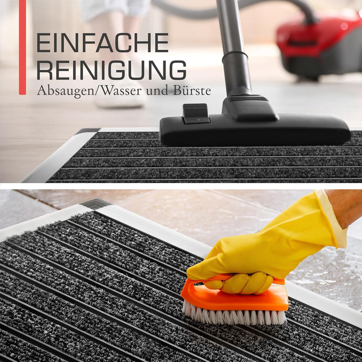 bomoe Fussabtreter Aussenbereich Alu Fussmatte 40x60 cm rutschfest Rostfrei AluGant Haustür Fussabtr