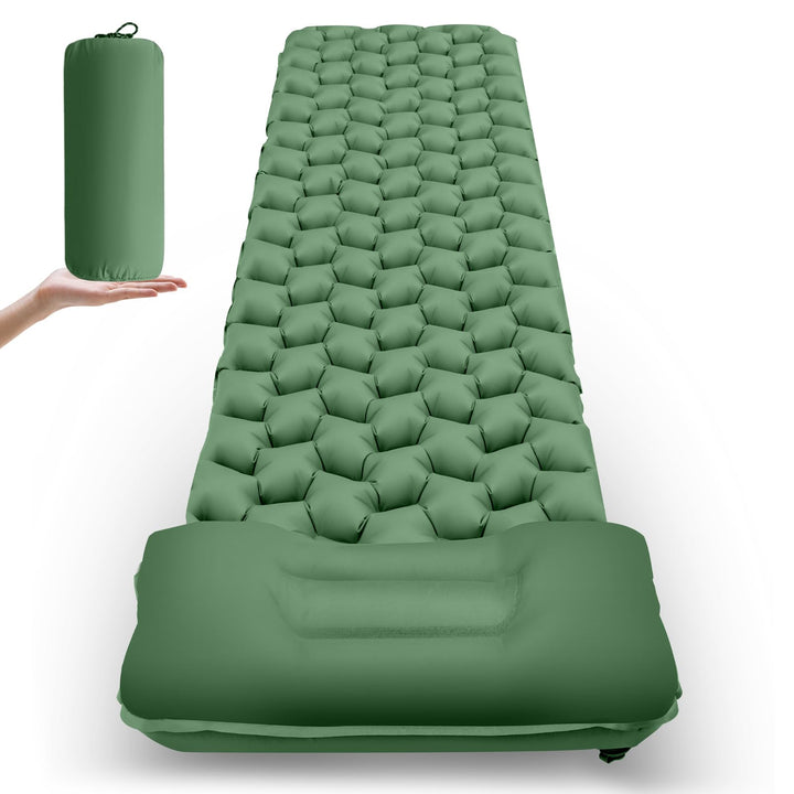 Isomatte Camping, Ultraleichte Aufblasbare Isomatte mit Kissen, wasserdichte und Feuchtigkeitsbestän