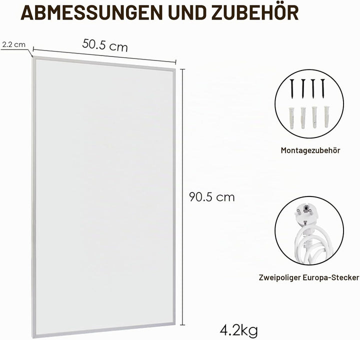Infrarotheizung Bild 600W - Schnellwärmend in 1-3 Min. - Energieeffizient mit Überhitzungsschutz - F