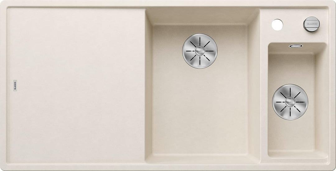 BLANCO AXIA III 6 S | SILGRANIT softweiss | Einbauart: Einbau von Oben | Hauptbecken rechts | mit Gl