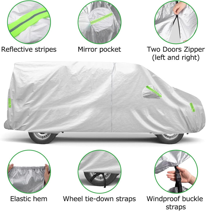 CICMOD Autoabdeckung Vollgarage Ersatz für V-W T5 T6 Transporter Wohnmobil Autoplane Outdoor wasserd