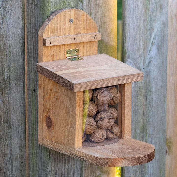 VOSS.garden Eichhörnchen Futterstation Kiefernholz wetterbeständig Futterhaus