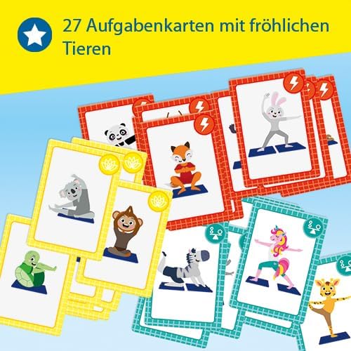 SES Creative | Animal Yoga für Kinder | Yoga-Spielset | 27 Karten mit von Tieren inspirierten Körper