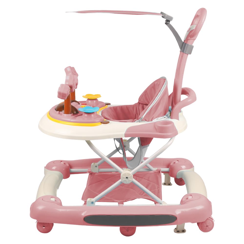 Baby Lauflernhilfe, Baby Walker Höhenverstellbar, Überrollsicherer Lauflernwagen mit Leisen 360°-Lau