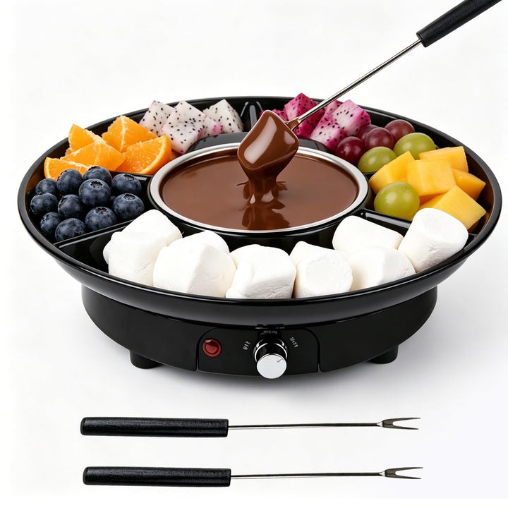 Schokofondue, Schokoladenfondue, Elektrisches Schokofondue, Schokoladen Fondue Mit 4 Gabeln Und Serv