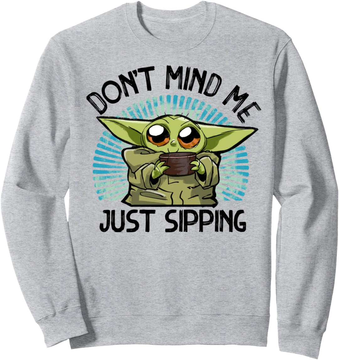 Star Wars The Mandalorian The Child Just Sipping Portrait Sweatshirt