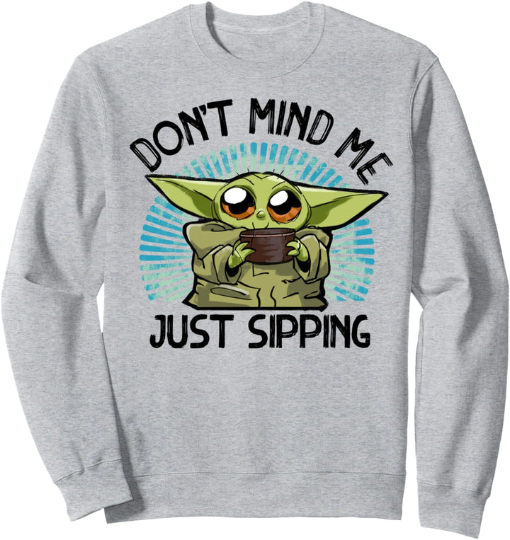 Star Wars The Mandalorian The Child Just Sipping Portrait Sweatshirt