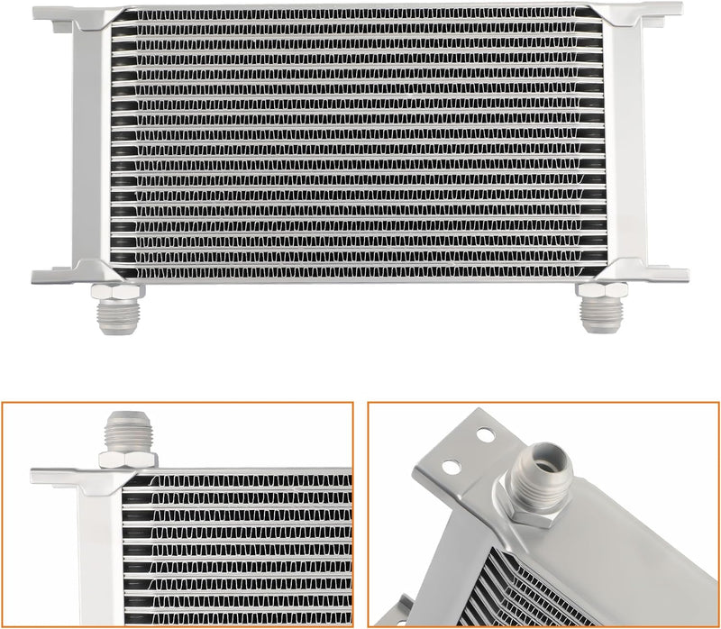 maXpeedingrods Ölkühler 19 Reihen AN10 Anschluss Set Universal Zusatz Kühlung Extern Oil Cooler 19 R