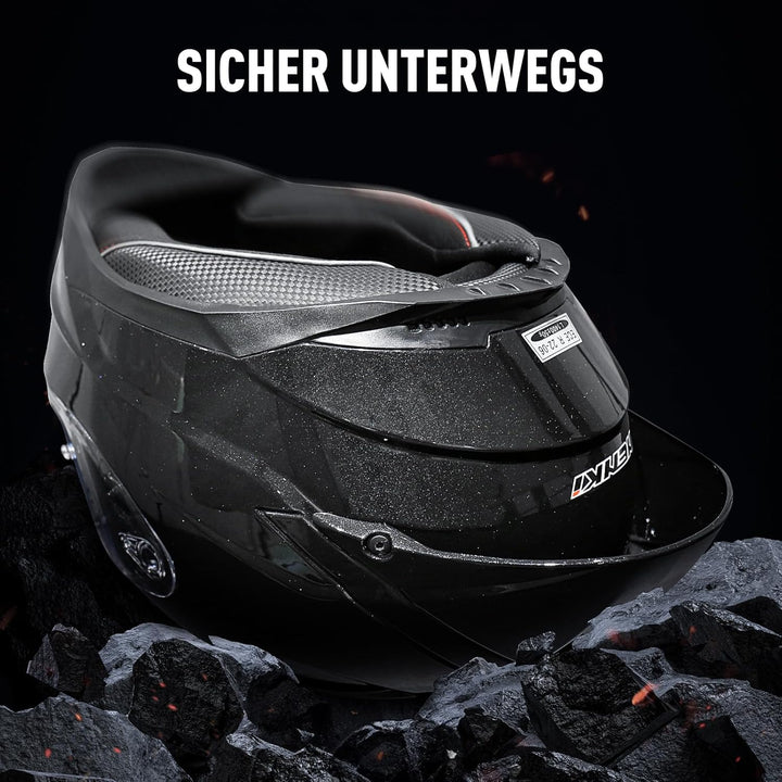 NENKI Integralhelm Motorradhelm, Street Mopedhelm Full-Face Helme mit Pinlock Anti-Beschlag-Stift un