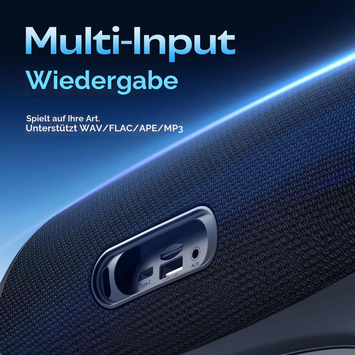 YEAHBOX Sonic Boom POP Bluetooth-Lautsprecher, 50W 1.1-Kanal-Basssystem, Racetrack-Woofers + 31mm Si