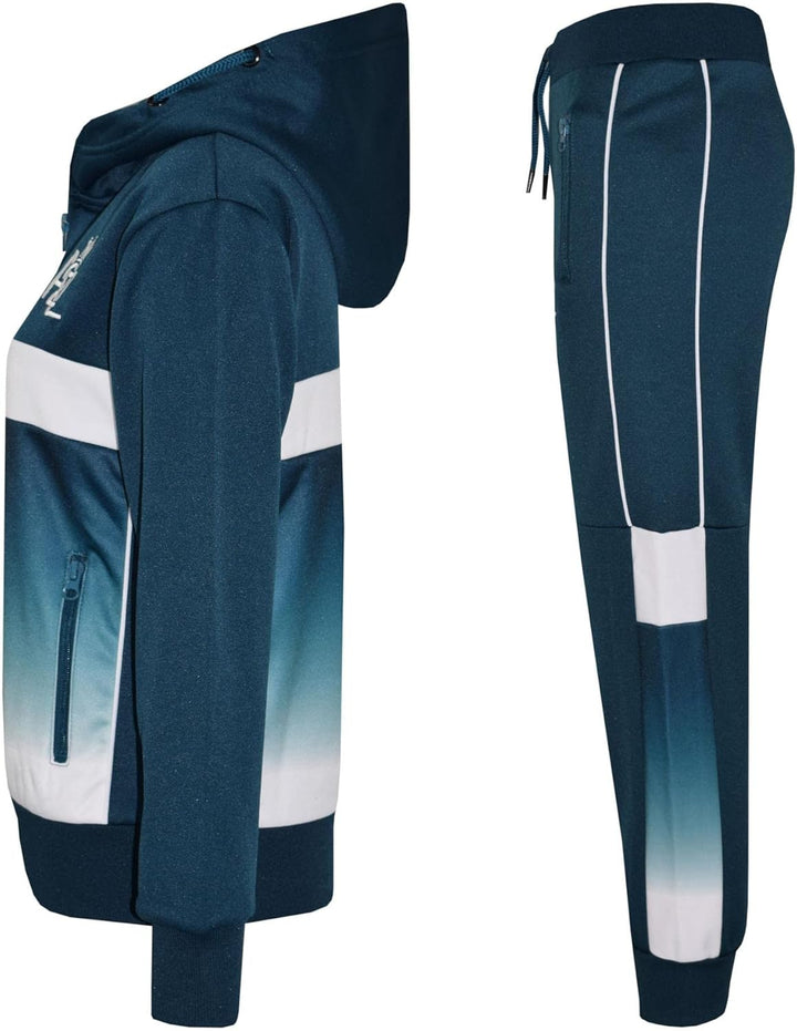 A2Z 4 Kids Kinder Jungen Mädchen Trainingsanzug 3D Digital Zwei Tone Gradient - T.S 307 Teal 7-8